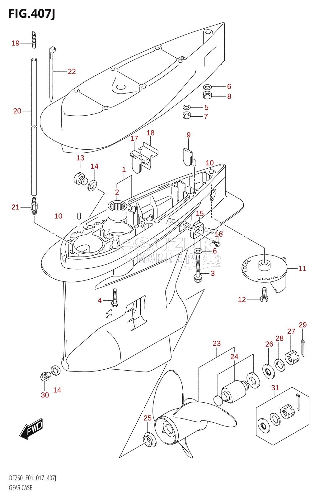 GEAR CASE (DF250T:E01)