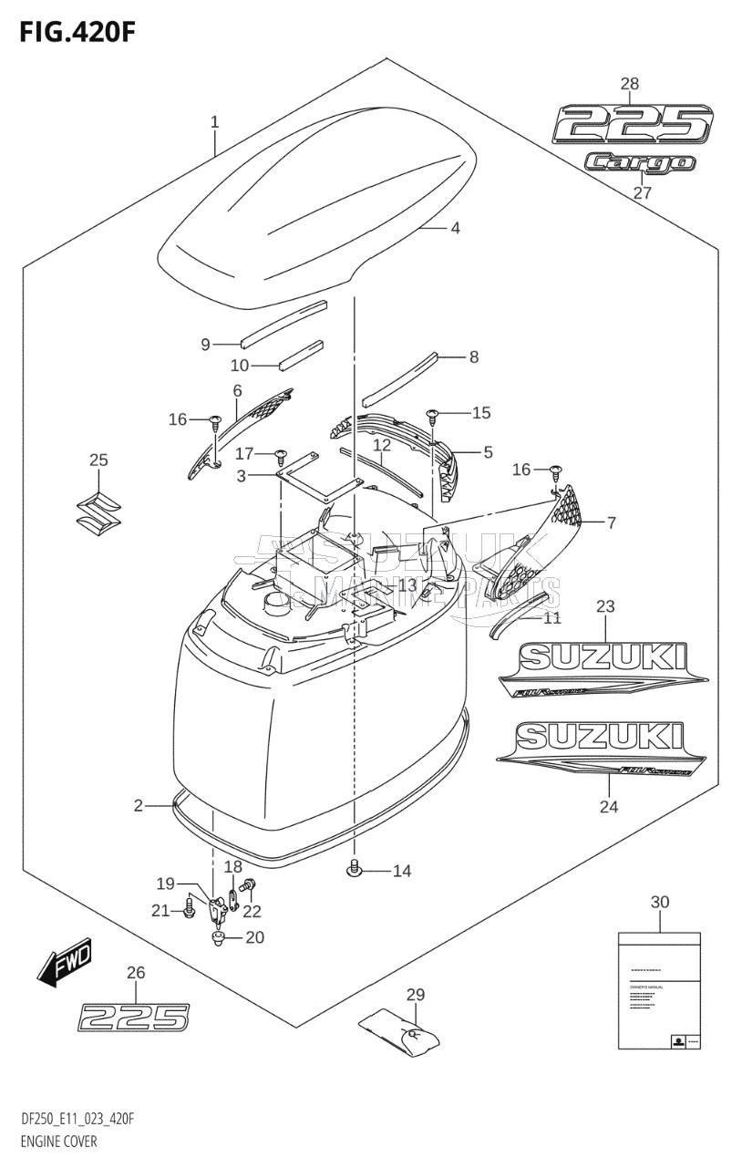 ENGINE COVER ((DF225T,DF225Z):(022,023))