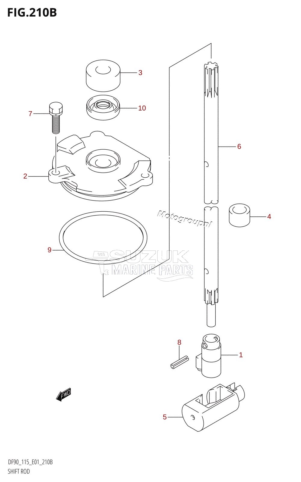 SHIFT ROD (DF90T,DF100T,DF115T,DF115WT)