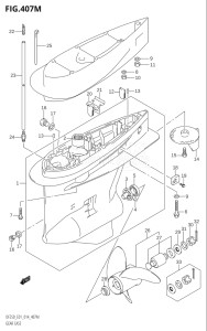 25003F-410001 (2014) 250hp E01 E40-Gen. Export 1 - Costa Rica (DF250T) DF250 drawing GEAR CASE (DF250Z:E40)