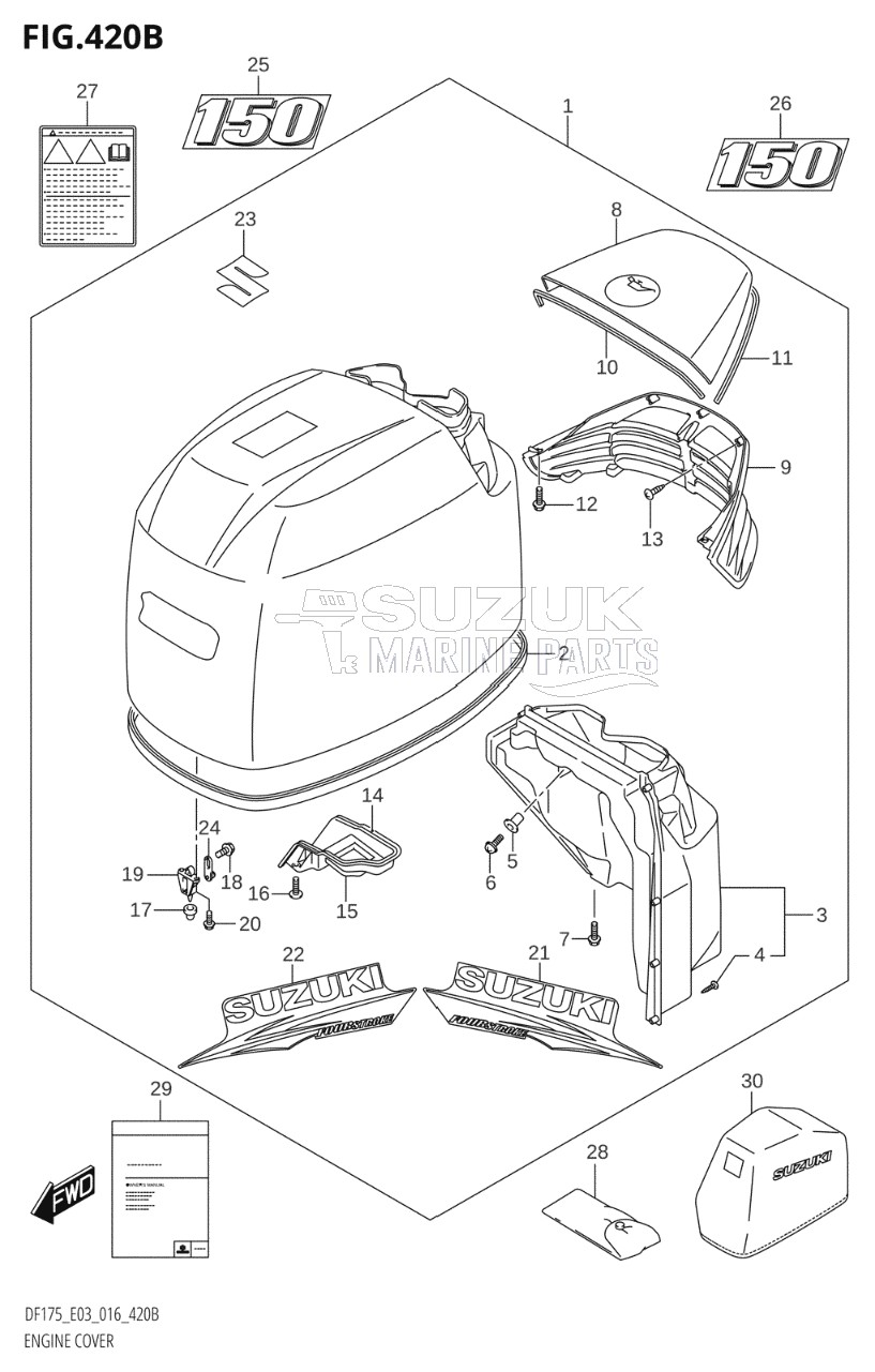 ENGINE COVER (DF150T:E03)