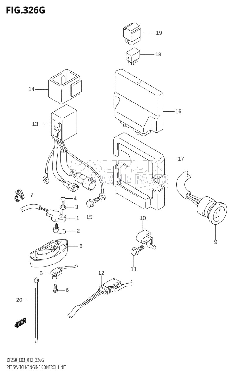 PTT SWITCH / ENGINE CONTROL UNIT (DF250ST:E03)