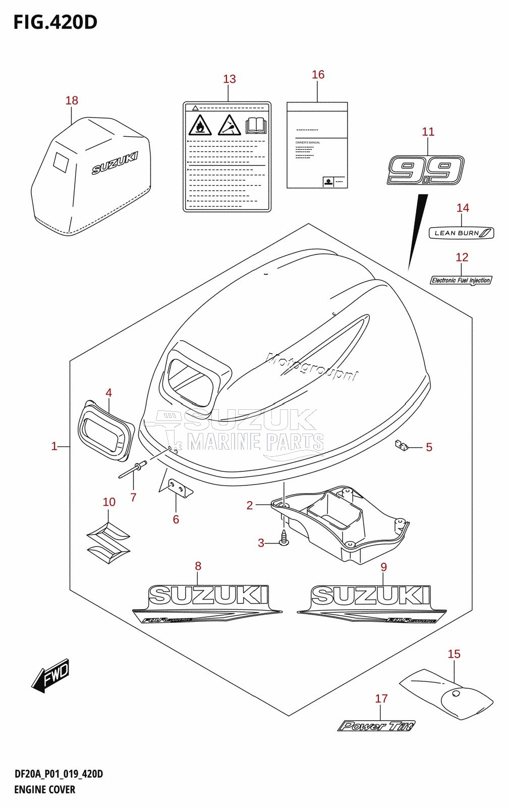 ENGINE COVER (DF9.9BT,DF9.9BTH)