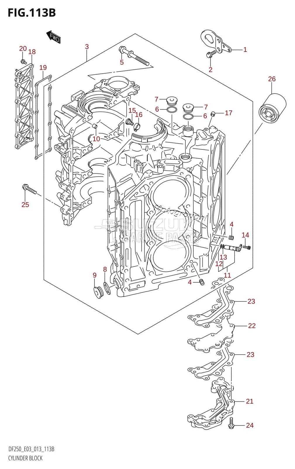 CYLINDER BLOCK (DF200Z:E03)