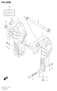 06003F-710001 (2017) 60hp E01 E40-Gen. Export 1 - Costa Rica (DF60AVT  DF60AVTH) DF60A drawing CLAMP BRACKET (DF40AQH:E01)