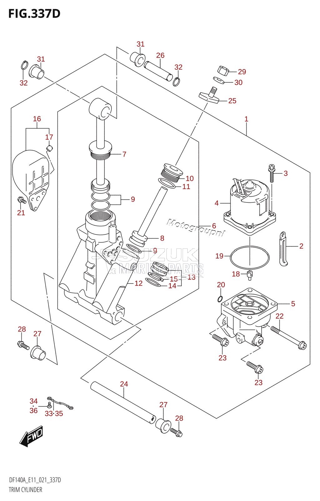 TRIM CYLINDER (DF140AT:E40,DF140AZ:E40)