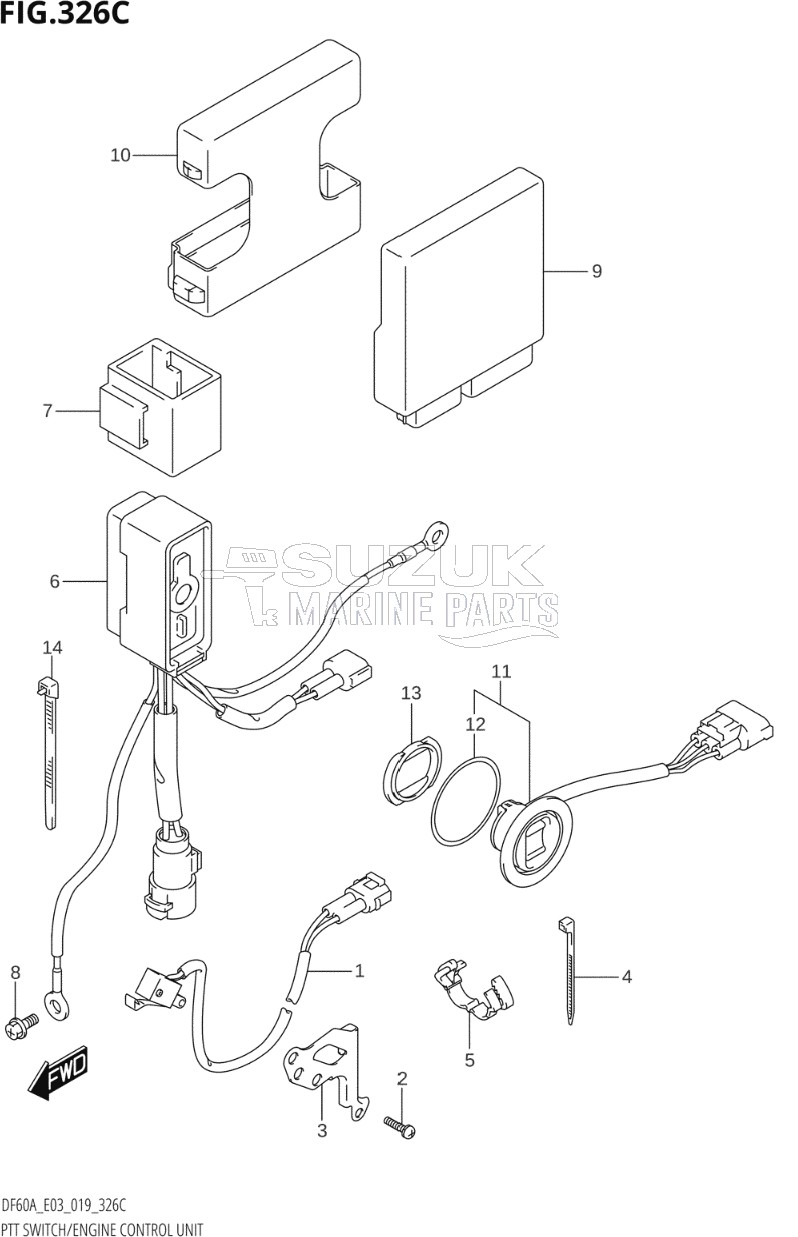 PTT SWITCH / ENGINE CONTROL UNIT (DF60A)