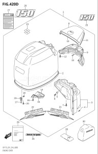 17502Z-410001 (2014) 175hp E01 E40-Gen. Export 1 - Costa Rica (DF175Z    DF175ZG) DF175ZG drawing ENGINE COVER ((DF150T,DF150Z):E40)