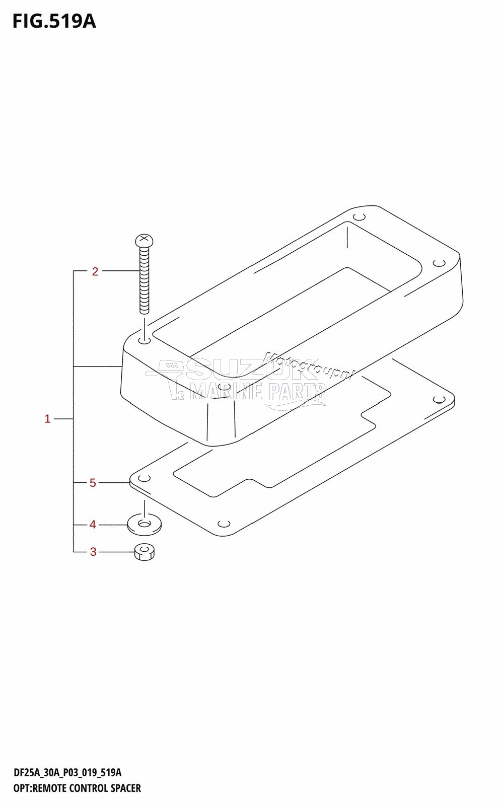 OPT:REMOTE CONTROL SPACER (DF25A,DF25ATH,DF30ATH)