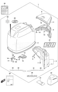 DF 150 drawing Engine Cover (Model: ST)