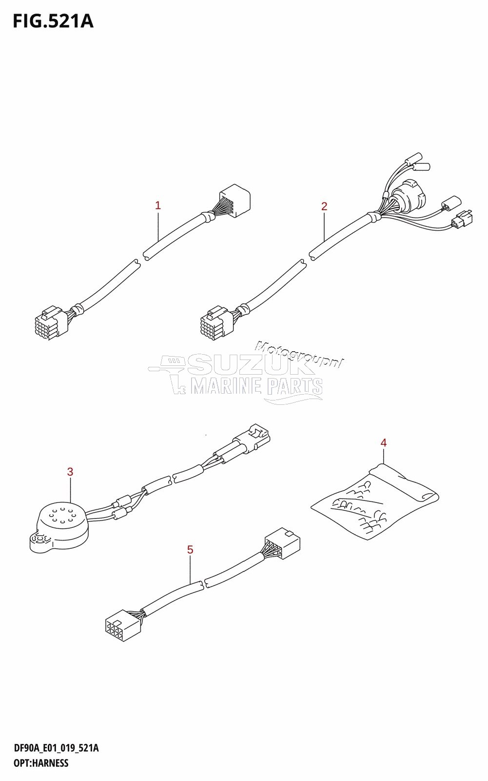 OPT:HARNESS (DF70A,DF80A,DF90A,DF100B)