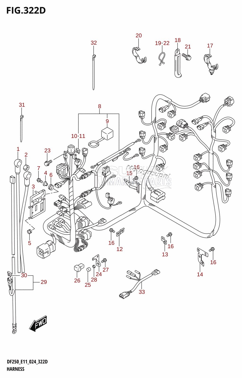 HARNESS (DF250T,DF250Z)