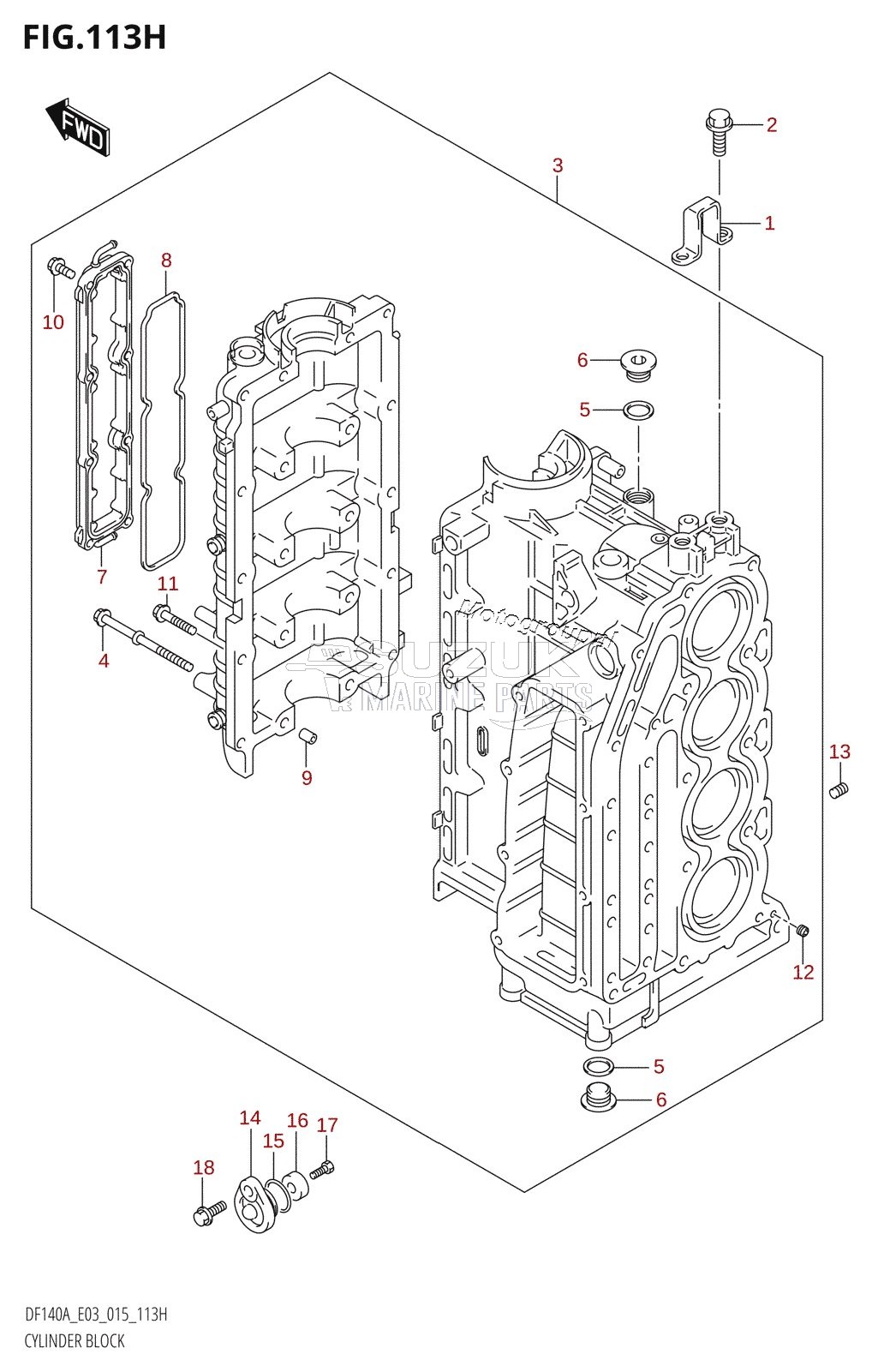 CYLINDER BLOCK (DF115AZ:E03)