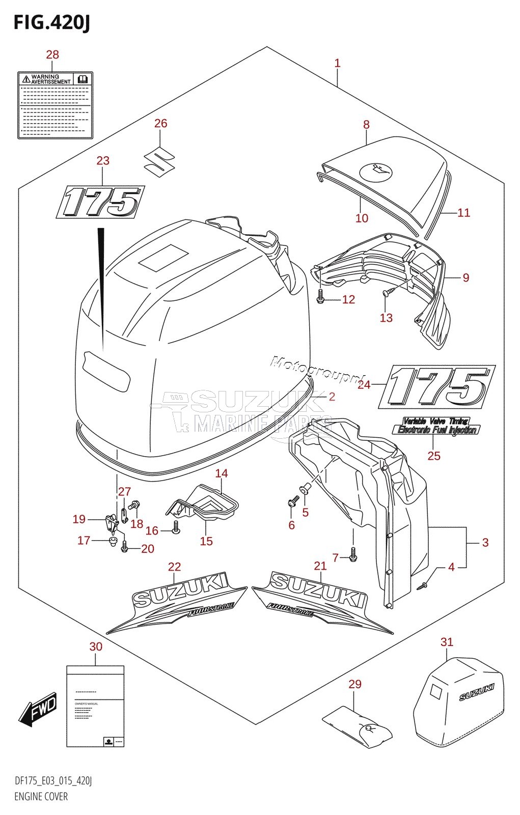 ENGINE COVER (DF175T:E03)