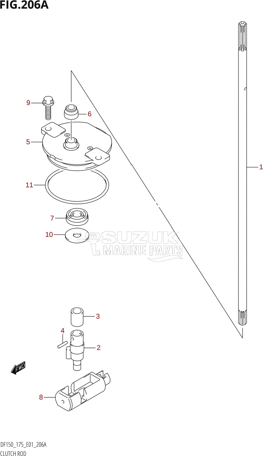 CLUTCH ROD (DF150T,DF175T,DF150WT)