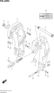 03003F-510001 (2005) 30hp P01 P40-Gen. Export 1 (DF30A  DF30AQ  DF30AR  DF30AT  DF30ATH) DF30A drawing CLAMP BRACKET (DF25AT:P01)