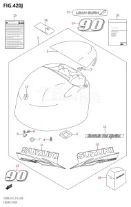 08002F-410001 (2014) 80hp E01 E40-Gen. Export 1 - Costa Rica (DF80A) DF80A drawing ENGINE COVER (DF90ATH:E01)