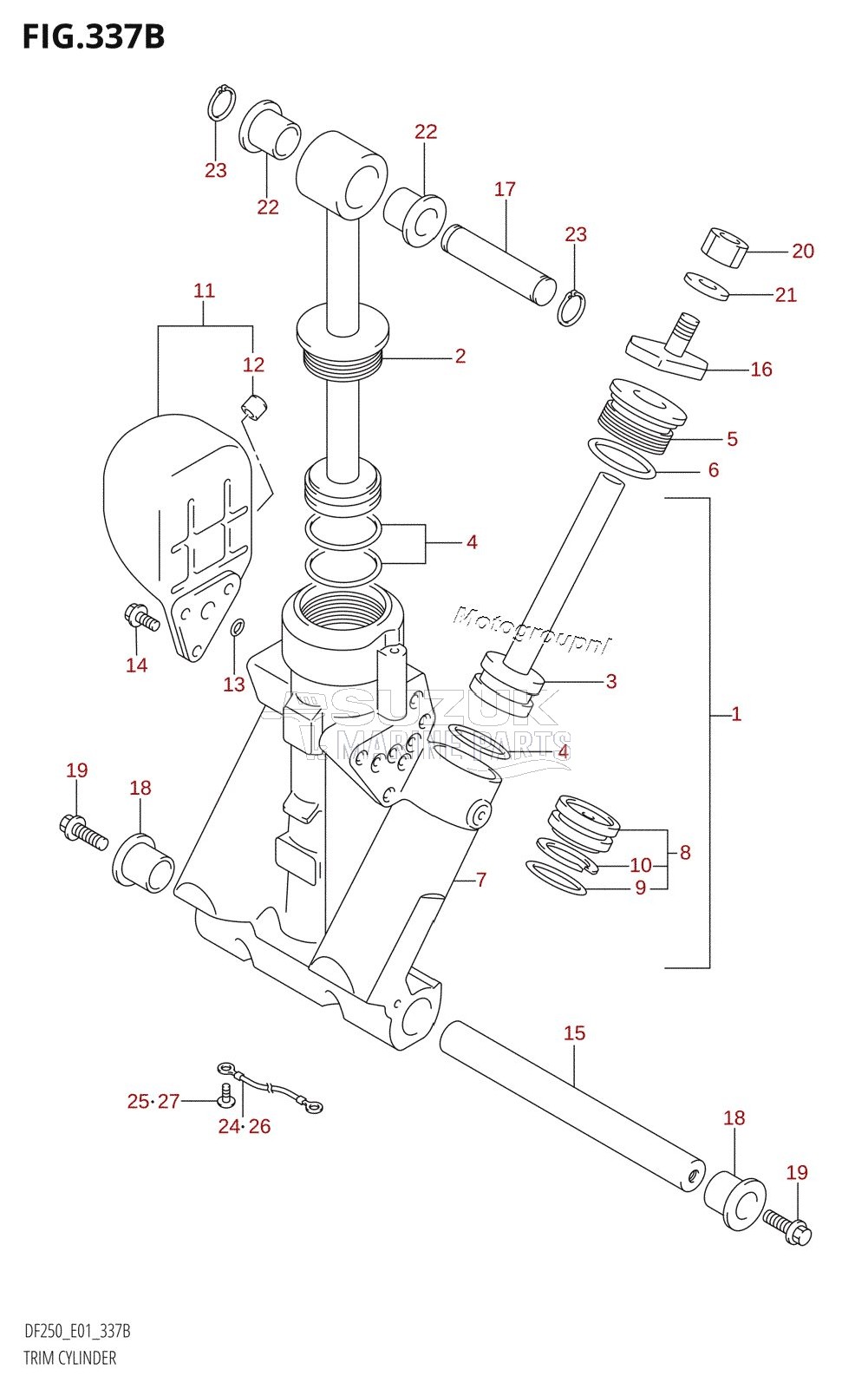 TRIM CYLINDER (L-TRANSOM)