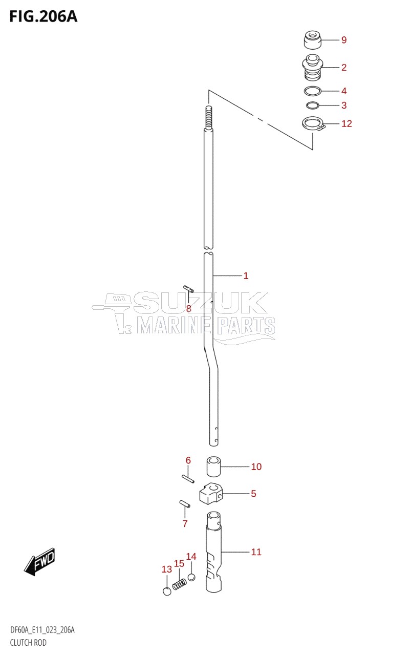 CLUTCH ROD ((DF40A,DF40AQH,DF40ATH,DF50A,DF50ATH,DF60A,DF60ATH):E01,(DF40A,DF50A,DF60A):E11)