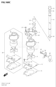 22503Z-340001 (2023) 225hp E11 E40-Gen. Export 1-and 2 (DF225Z) DF225Z drawing WATER PUMP (E03:DF250ST)