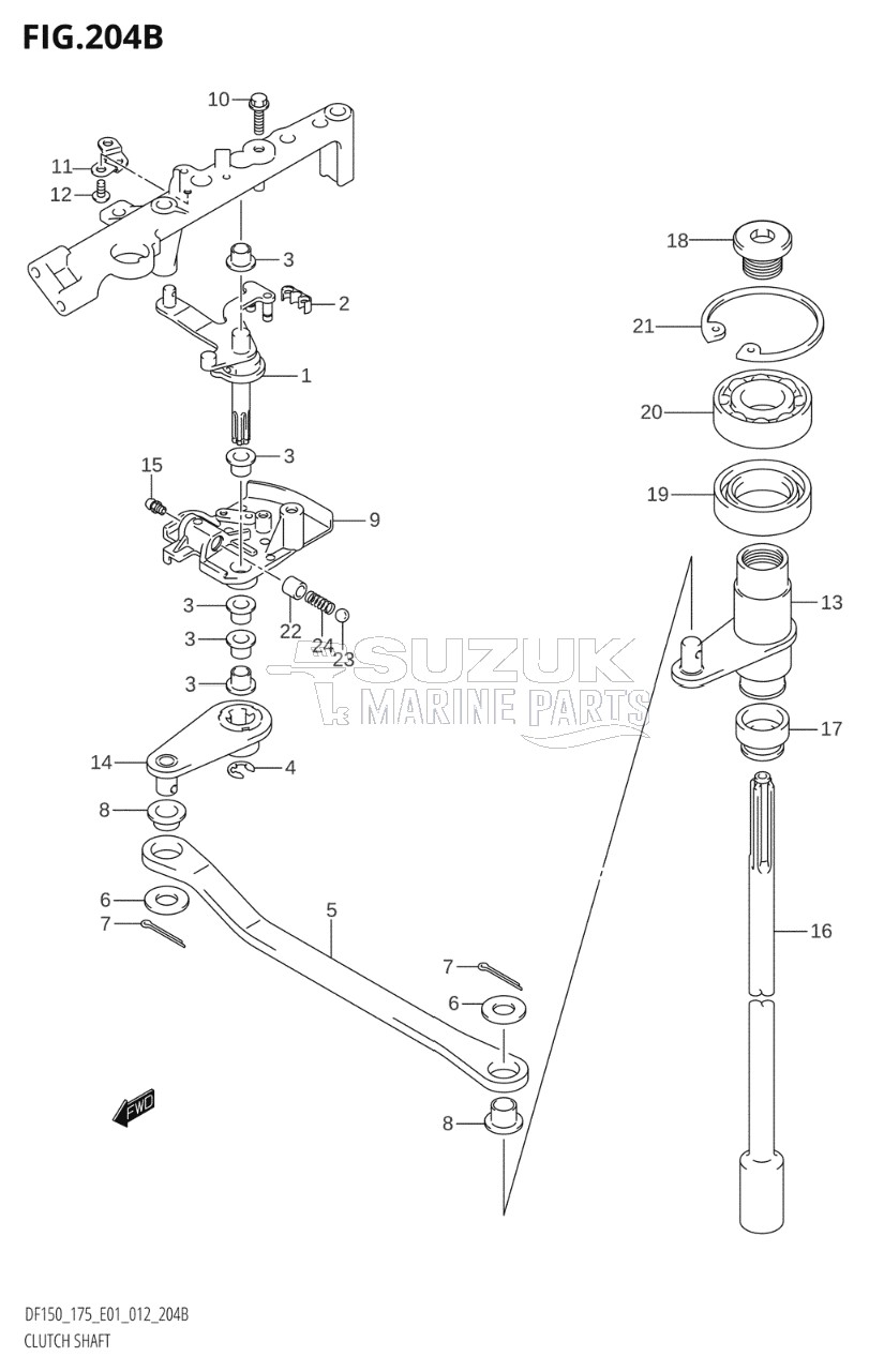 CLUTCH SHAFT (DF150T:E40)