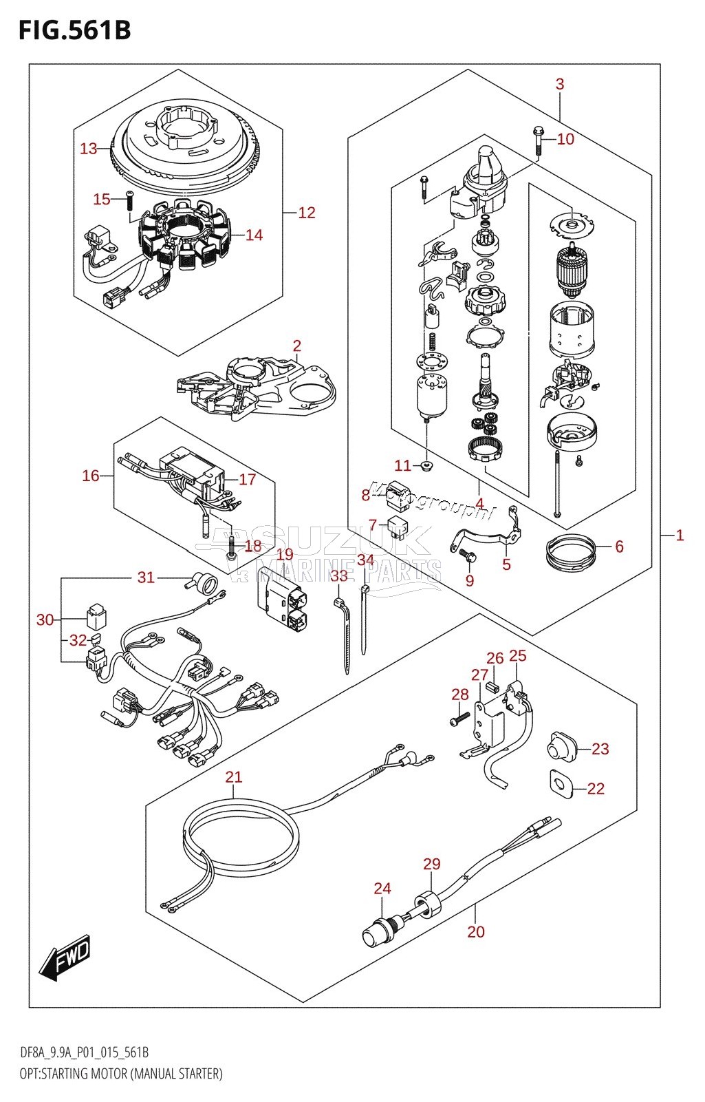 OPT:STARTING MOTOR (MANUAL STARTER) (DF9.9A:P01:M-STARTER)