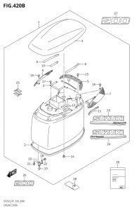 22503Z-040001 (2020) 225hp E01 E40-Gen. Export 1 - Costa Rica (DF225Z) DF225Z drawing ENGINE COVER (DF200T:E40,DF200Z:E40)