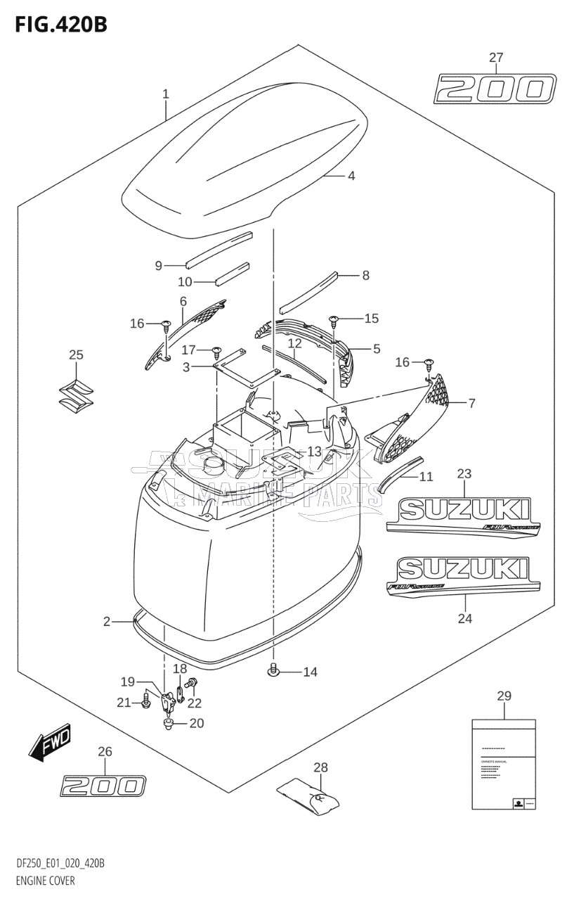 ENGINE COVER (DF200T:E40,DF200Z:E40)