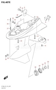 DF100A From 10003F-510001 (E01)  2015 drawing GEAR CASE (DF115AZ:E40)