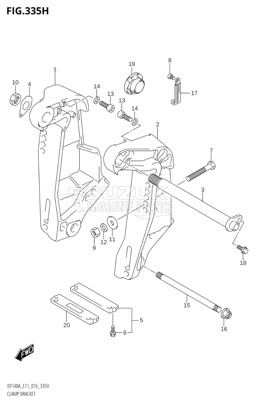 CLAMP BRACKET (DF140AZ:E11)