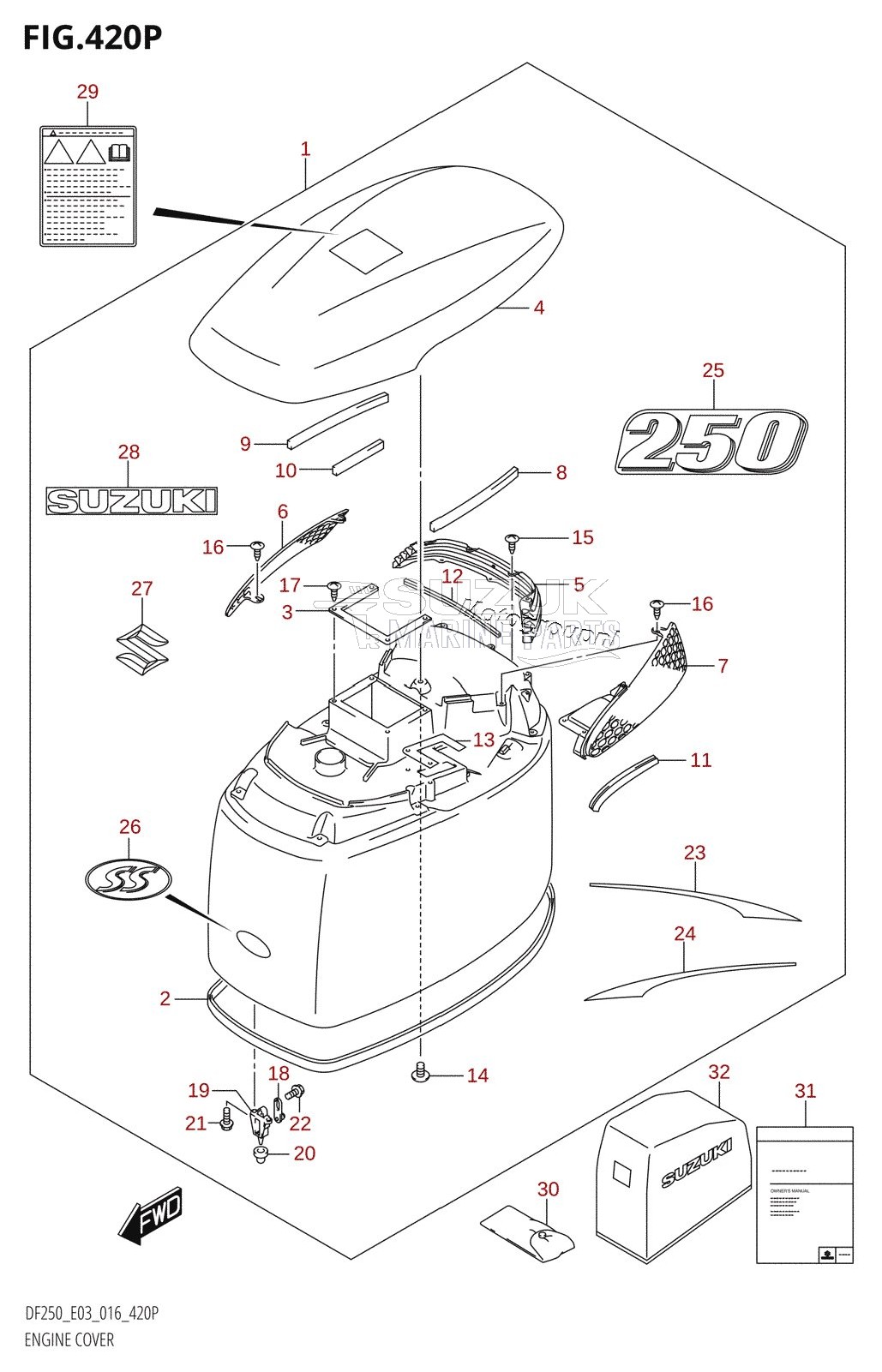 ENGINE COVER (DF250ST:E03)