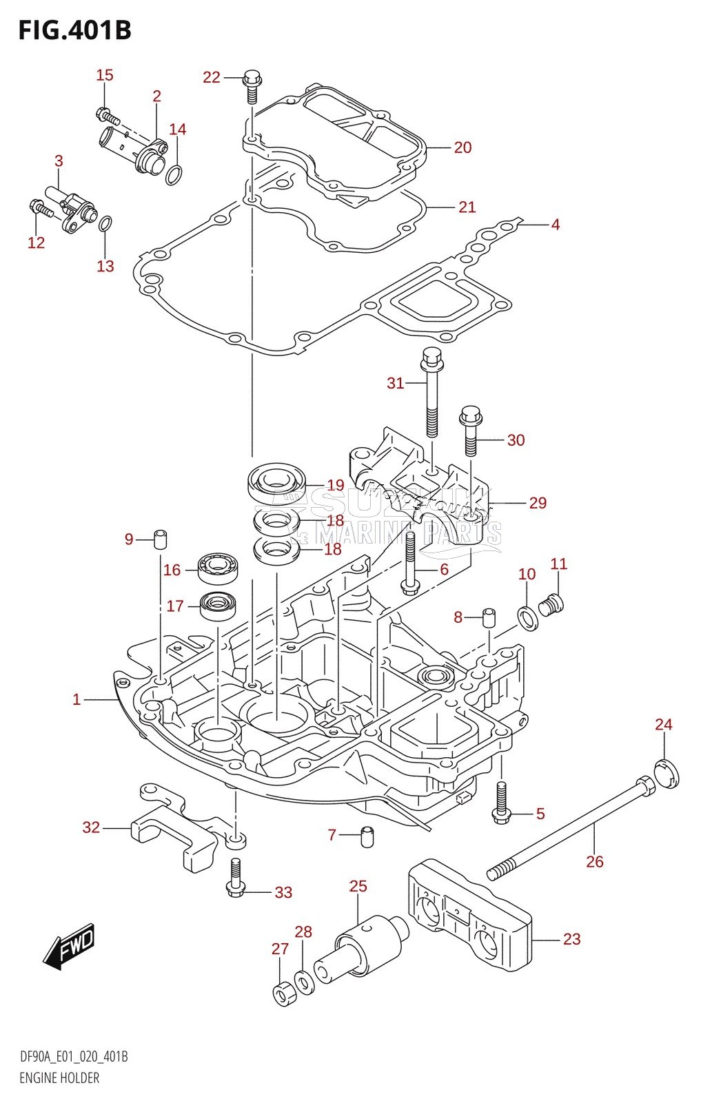 ENGINE HOLDER (DF70ATH,DF80A,DF90ATH,DF90AWQH)