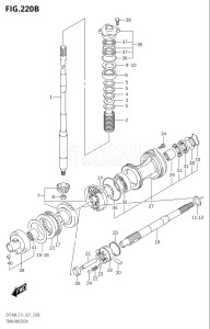 11503Z-040001 (2020) 115hp E11 E40-Gen. Export 1-and 2 (DF115AZ) DF115AZ drawing TRANSMISSION (DF115AT,DF140AT)