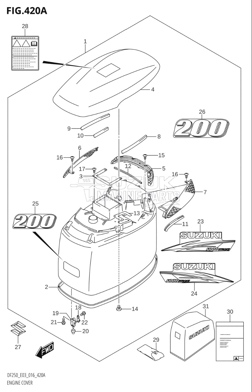 ENGINE COVER (DF200T:E03)