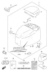 Outboard DF 60A drawing Engine Cover High Thrust