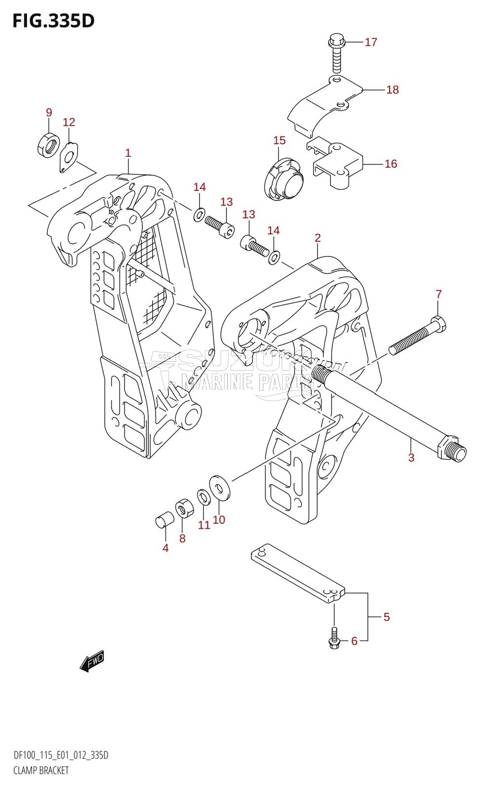 CLAMP BRACKET (DF115T:E40)