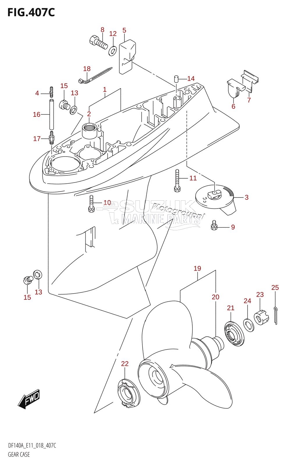 GEAR CASE (DF115AT:E40,DF140AT:E40)