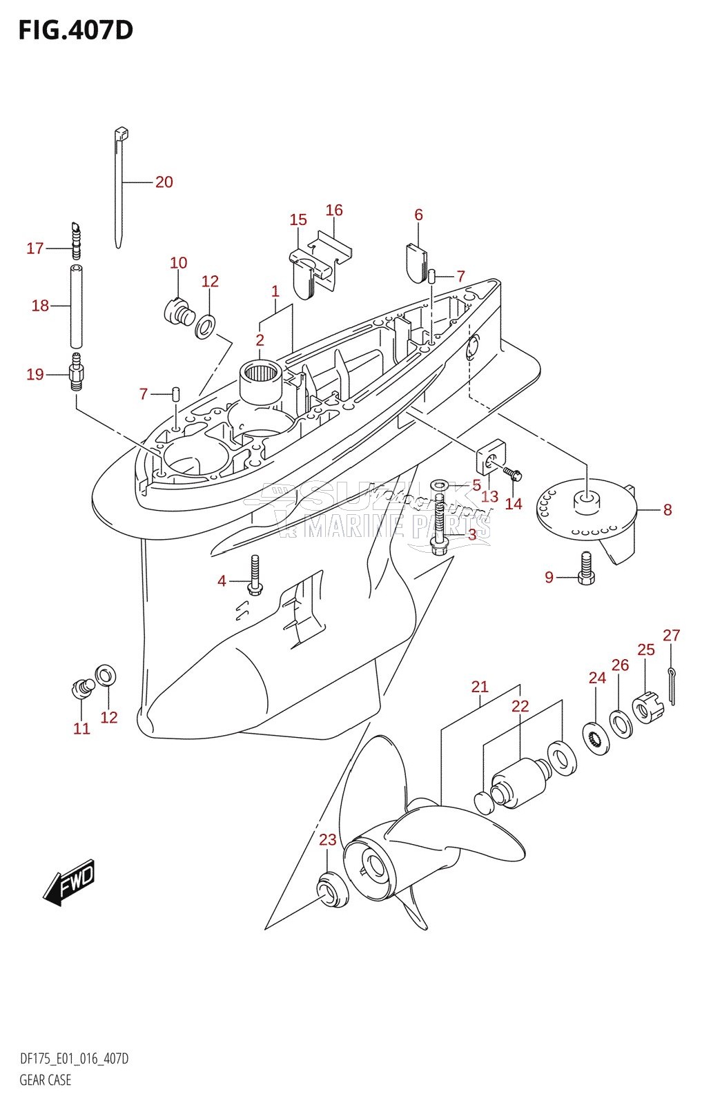 GEAR CASE (DF150TG:E40)