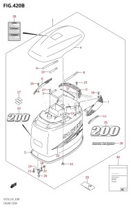 DF200 From 20001F-421001 (E01)  2004 drawing ENGINE COVER ((DF200T,DF200Z,DF200WT,DF200WZ):(K10,011))