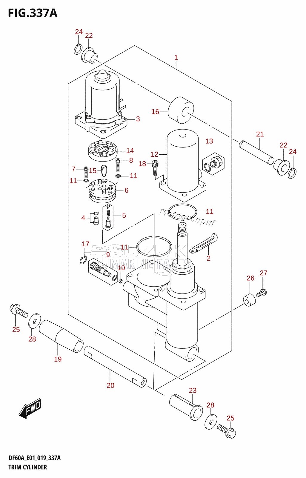 TRIM CYLINDER (DF40A,DF40ATH,DF50A,DF50ATH)