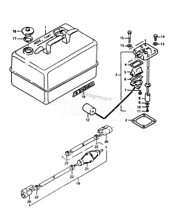 DT9 From d-10001 ()  1983 drawing FUEL TANK (OLD TYPE /​ DT9DE13)