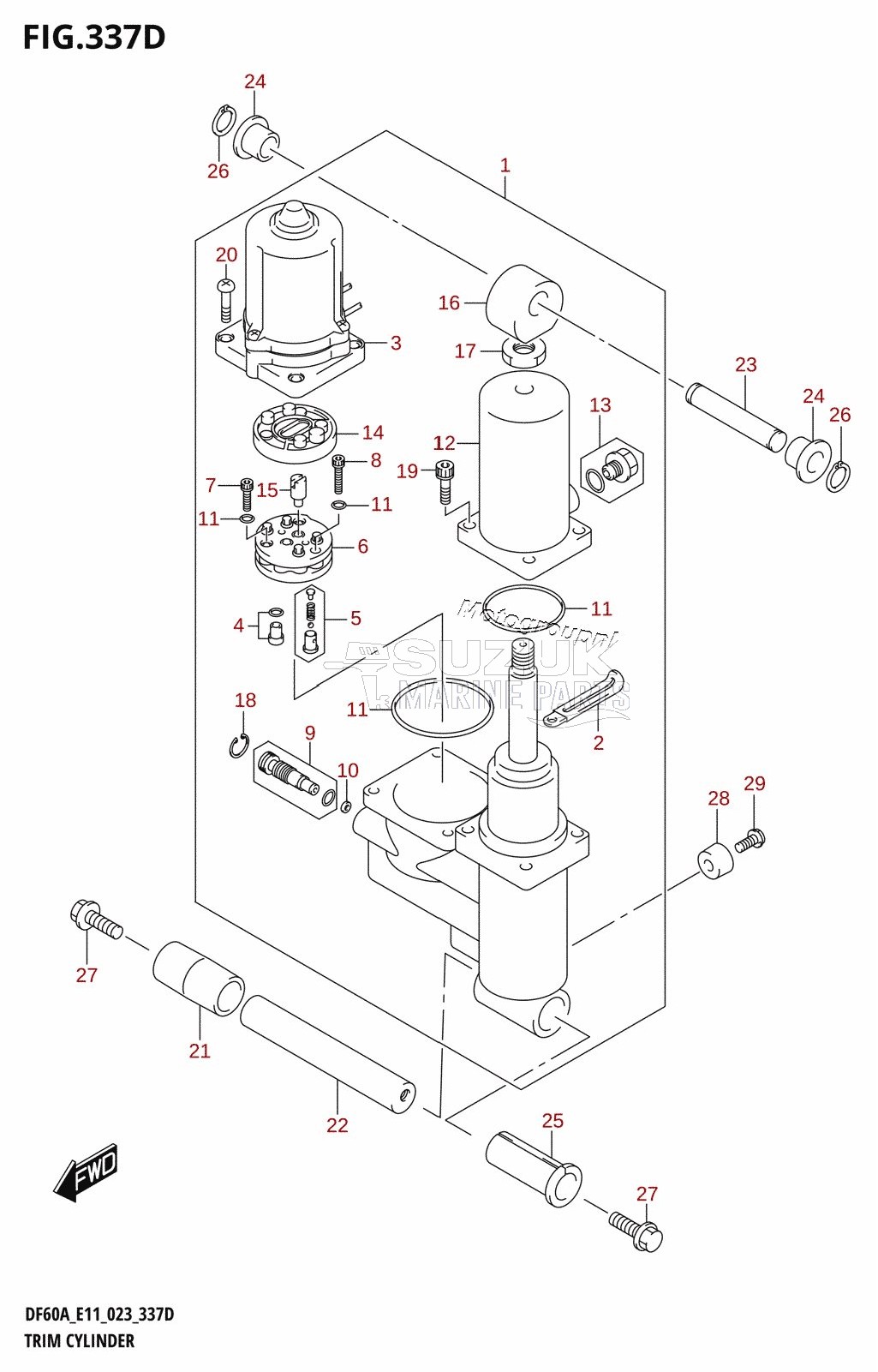 TRIM CYLINDER ((DF40AST,DF60A,DF60ATH):(022,023))