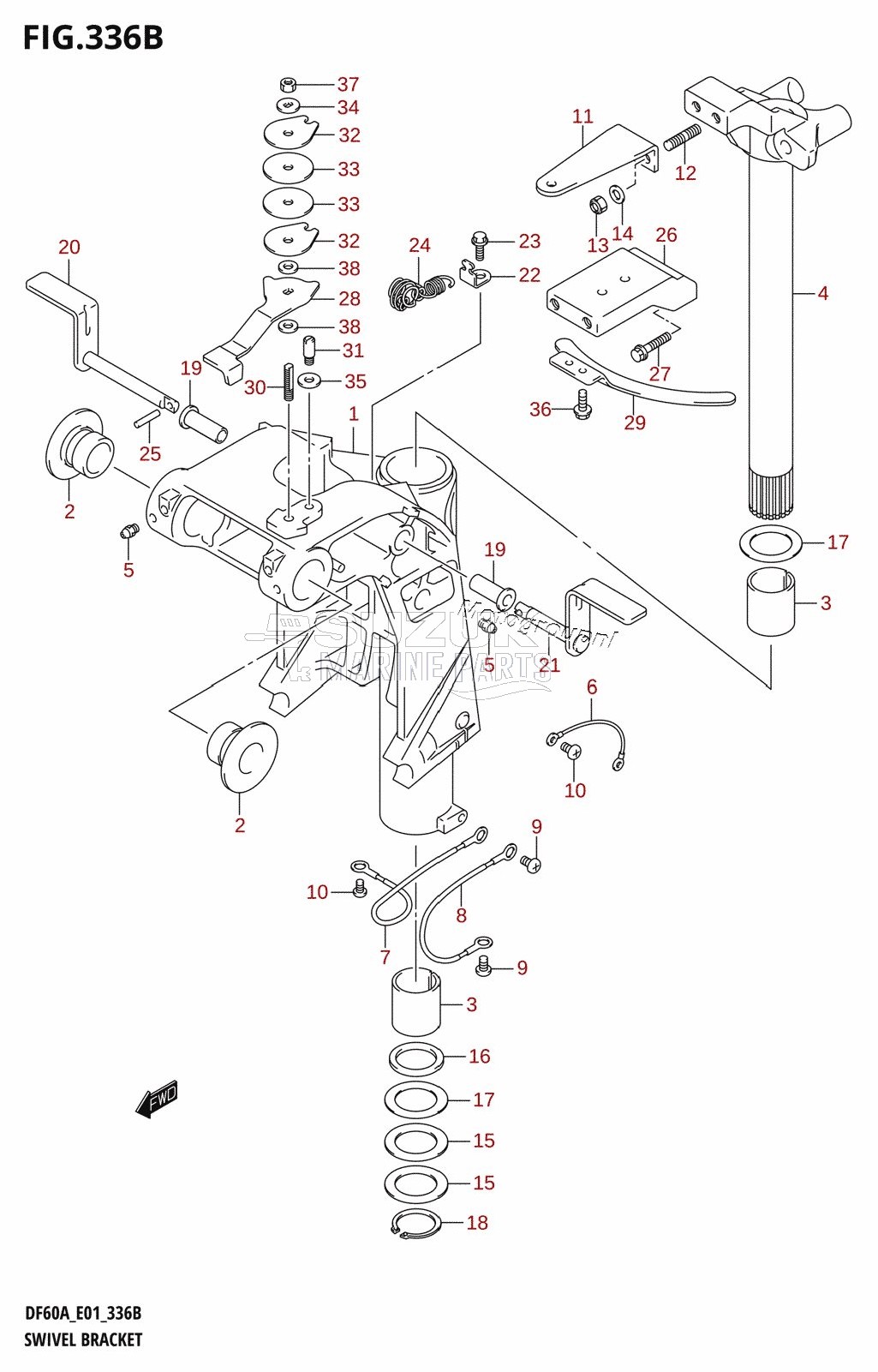 SWIVEL BRACKET (DF40AQH,DF40AT,DF50AT,DF50ATH,DF60AQH,DF60AWQH)