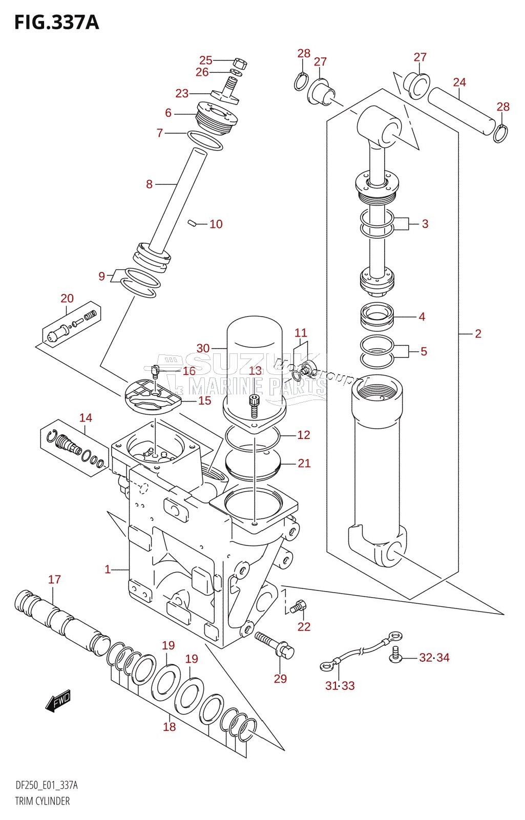 TRIM CYLINDER (X-TRANSOM,XX-TRANSOM)