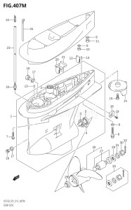 25003F-210001 (2012) 250hp E01 E40-Gen. Export 1 - Costa Rica (DF250T) DF250 drawing GEAR CASE (DF250Z:E40)