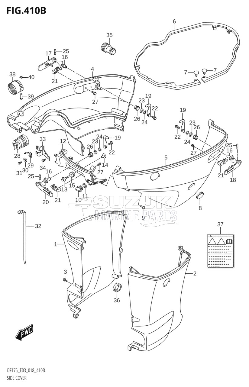 SIDE COVER (DF150Z,DF175Z)