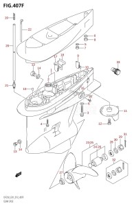 DF200Z From 20002Z-310001 (E01 E40)  2013 drawing GEAR CASE (DF225T:E40)