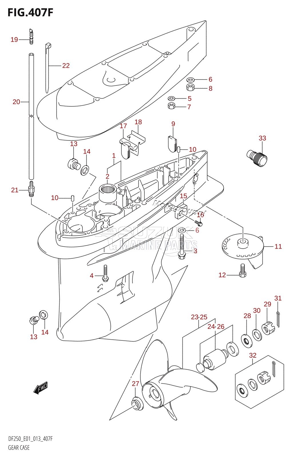 GEAR CASE (DF225T:E40)