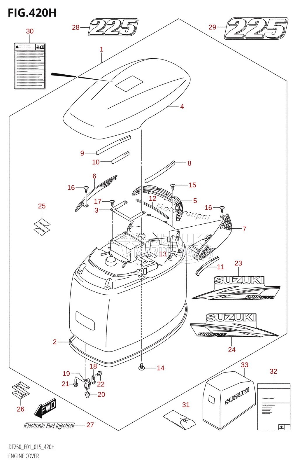 ENGINE COVER ((DF225T,DF225Z):E40)