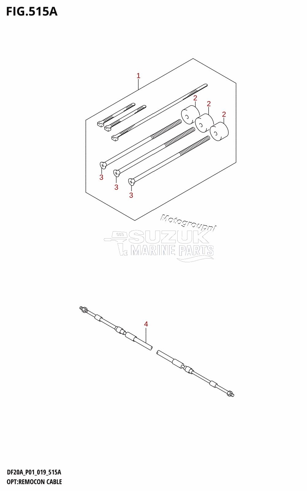 OPT:REMOCON CABLE (DF9.9B,DF9.9BR,DF9.9BT,DF15A,DF15AR,DF15AT)